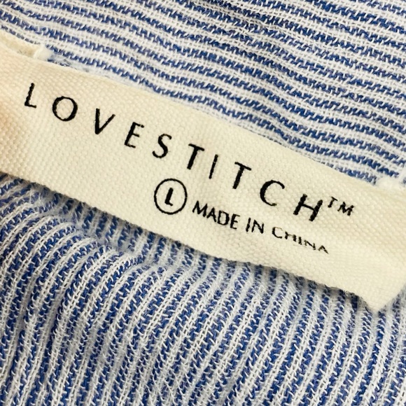 LOVE STITCH • Ocean Ave Tiered Striped Tunic, L - Picture 15 of 16